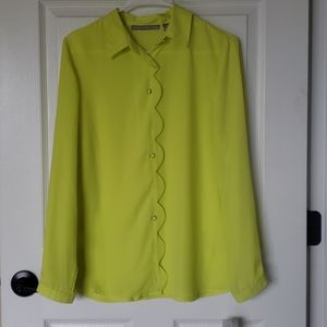 NWT Valerie Steven's Scalloped Blouse